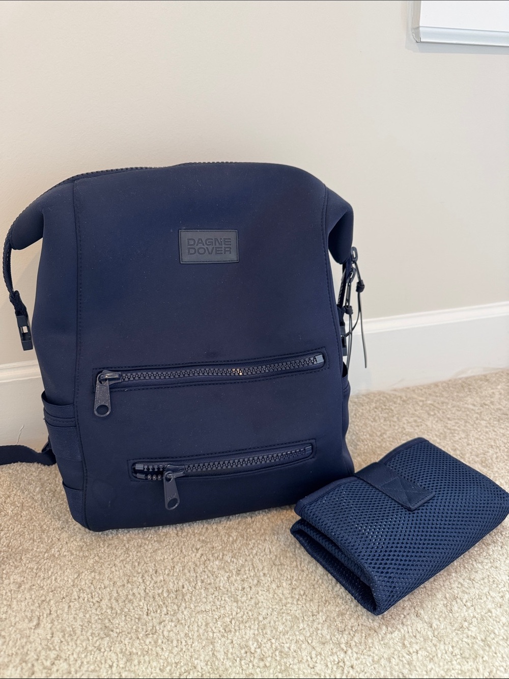 Dagne Dover Navy Indi Diaper Backpack- with changing pad